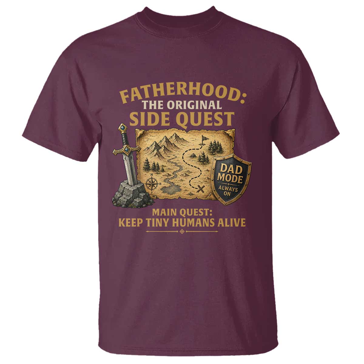 RPG Dad T Shirt Fatherhood The Original Side Quest Dad Mode D20 Tabletop Games