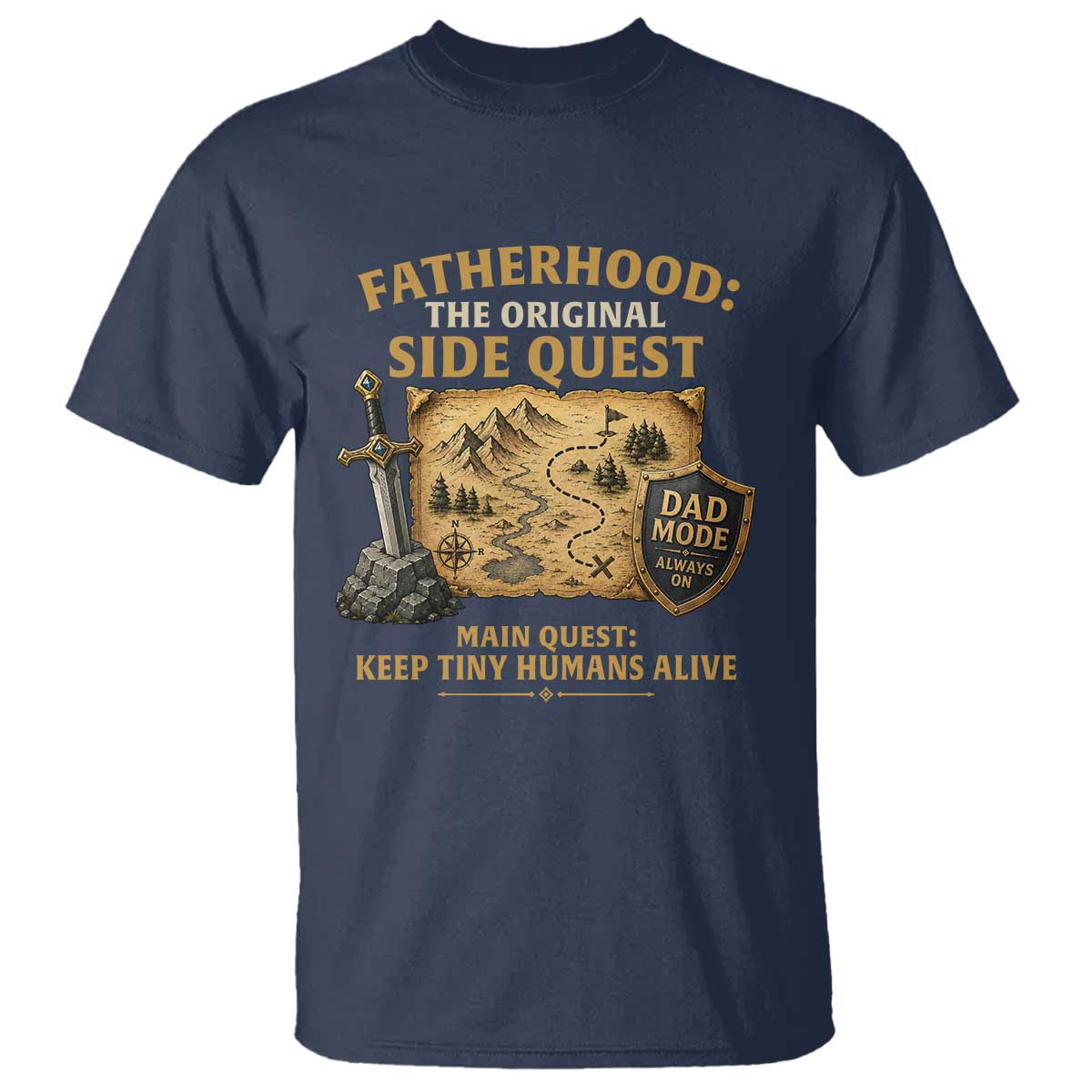 RPG Dad T Shirt Fatherhood The Original Side Quest Dad Mode D20 Tabletop Games