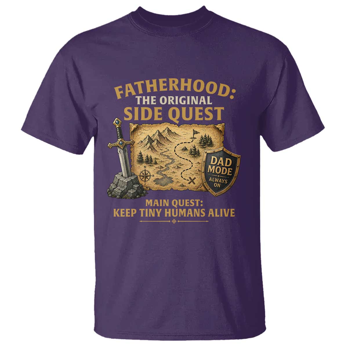 RPG Dad T Shirt Fatherhood The Original Side Quest Dad Mode D20 Tabletop Games
