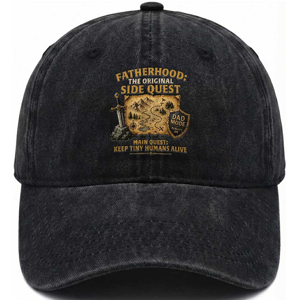 RPG Dad Washed Cotton Baseball Cap Fatherhood The Original Side Quest Dad Mode D20 Tabletop Games