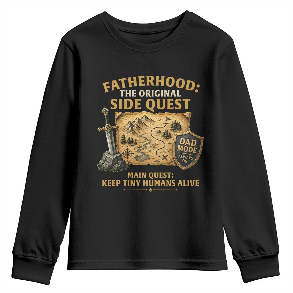 RPG Dad Youth Sweatshirt Fatherhood The Original Side Quest Dad Mode D20 Tabletop Games
