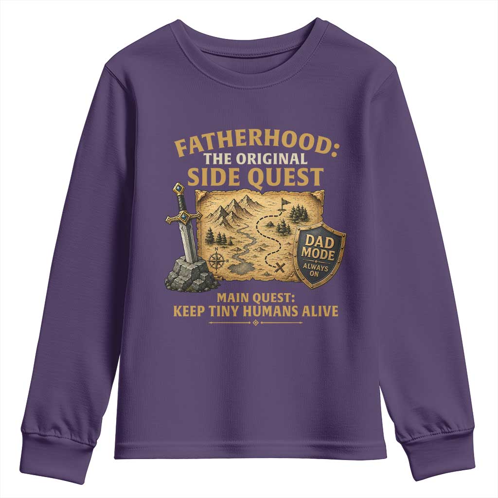 RPG Dad Youth Sweatshirt Fatherhood The Original Side Quest Dad Mode D20 Tabletop Games