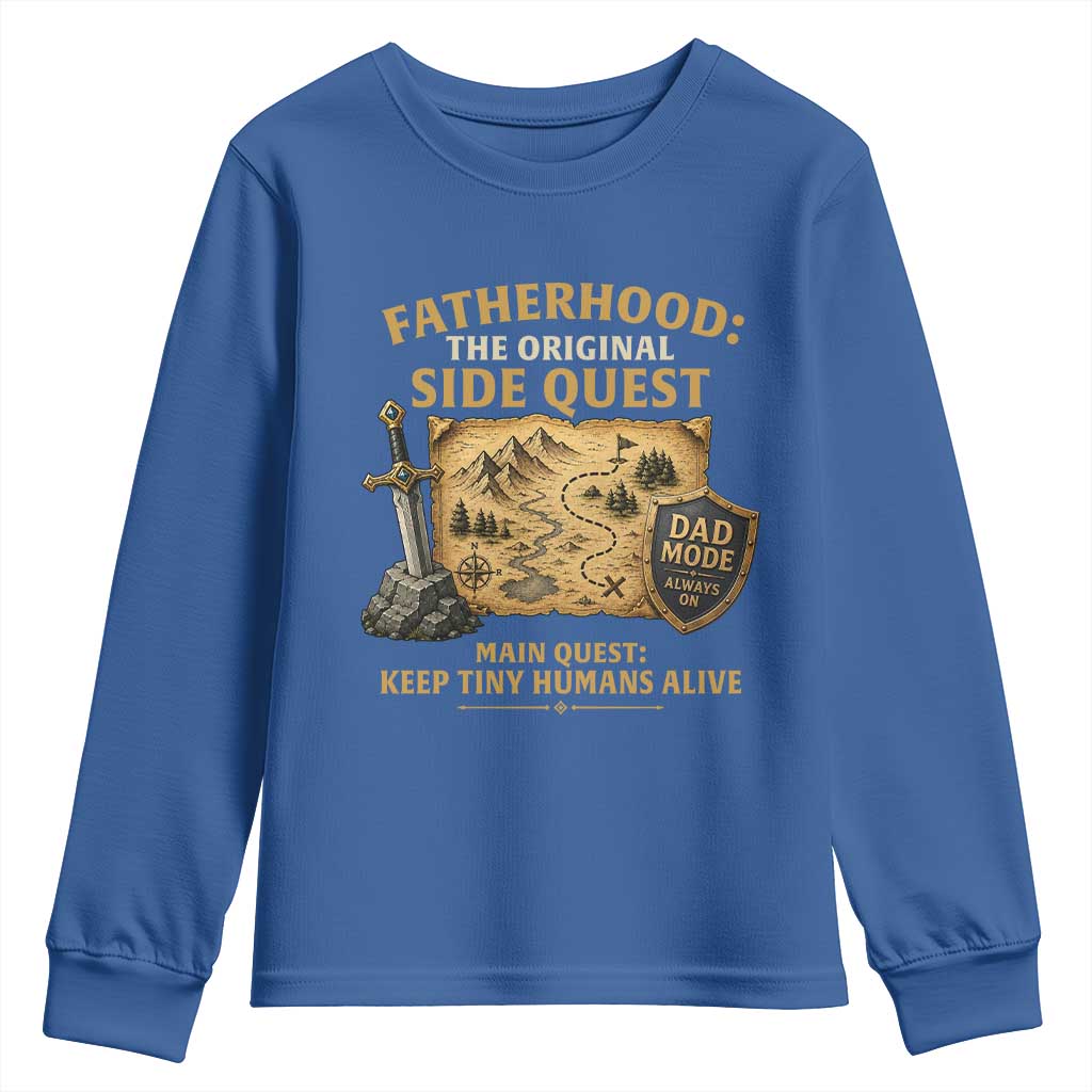 RPG Dad Youth Sweatshirt Fatherhood The Original Side Quest Dad Mode D20 Tabletop Games