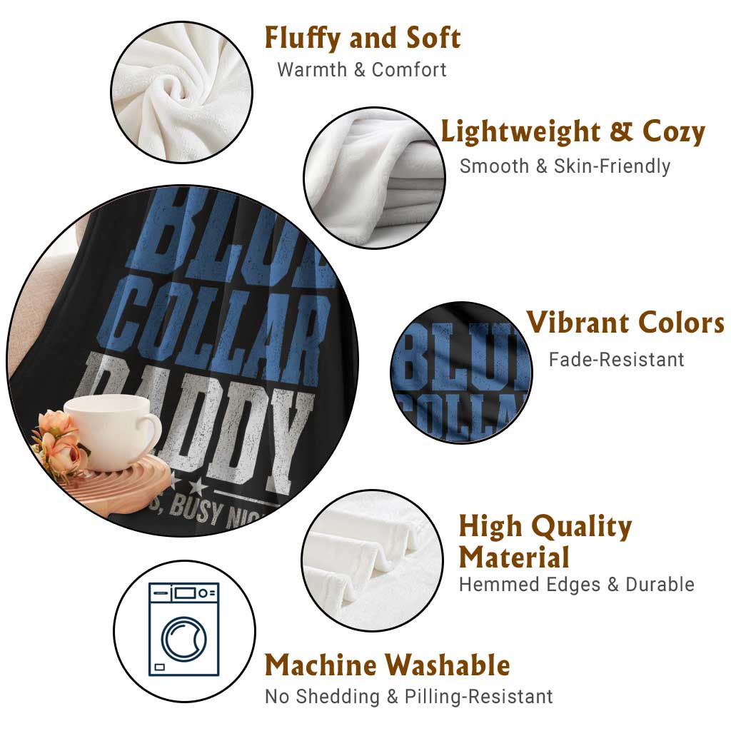 Blue Collar Daddy Dirty Hands Busy Nights Throw Blanket Funny Father's Day Gifts