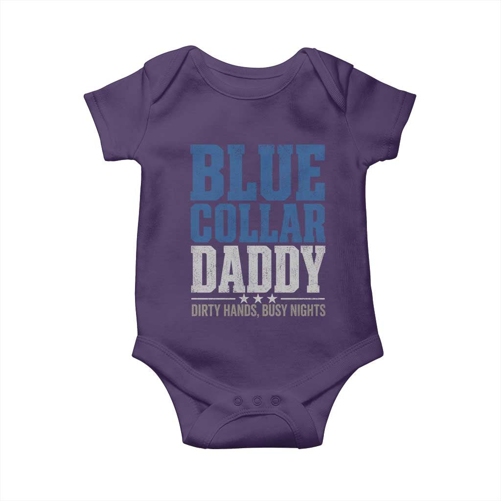 Blue Collar Daddy Dirty Hands Busy Nights Baby Onesie Funny Father's Day Gifts