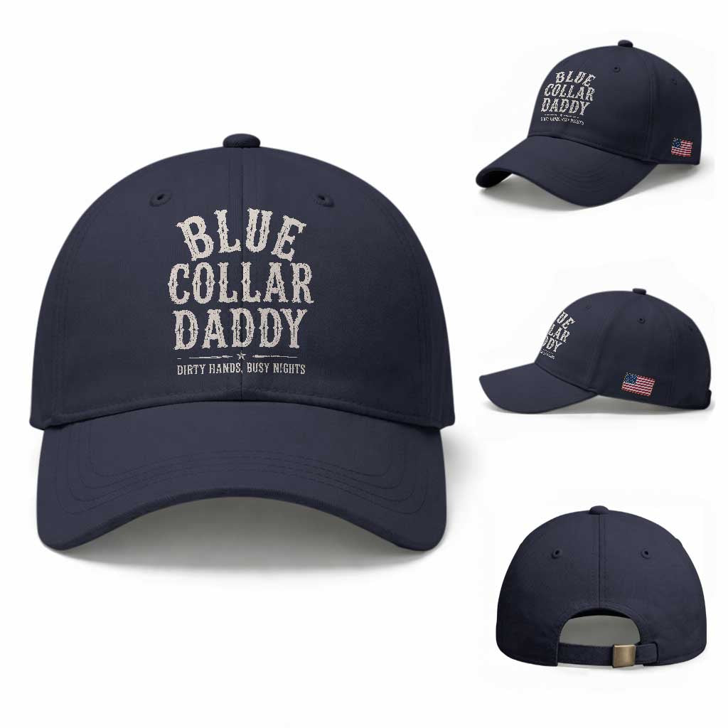 Blue Collar Daddy Dirty Hands Busy Nights Baseball Cap Mechanic Dad Father's Day Gifts