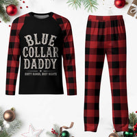Blue Collar Daddy Dirty Hands Busy Nights Plaid Pajama Set Mechanic Dad Father's Day Gifts