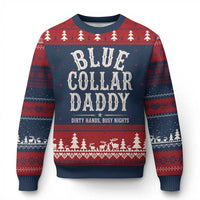 Blue Collar Daddy Dirty Hands Busy Nights Ugly Christmas Sweater Mechanic Dad Father's Day Gifts