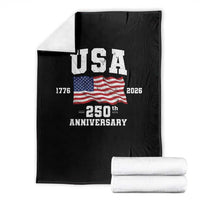 250th Anniversary USA 4th of July America US Flag Patriotic Throw Blanket
