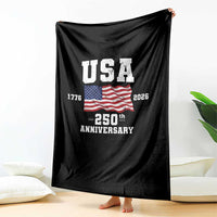 250th Anniversary USA 4th of July America US Flag Patriotic Throw Blanket