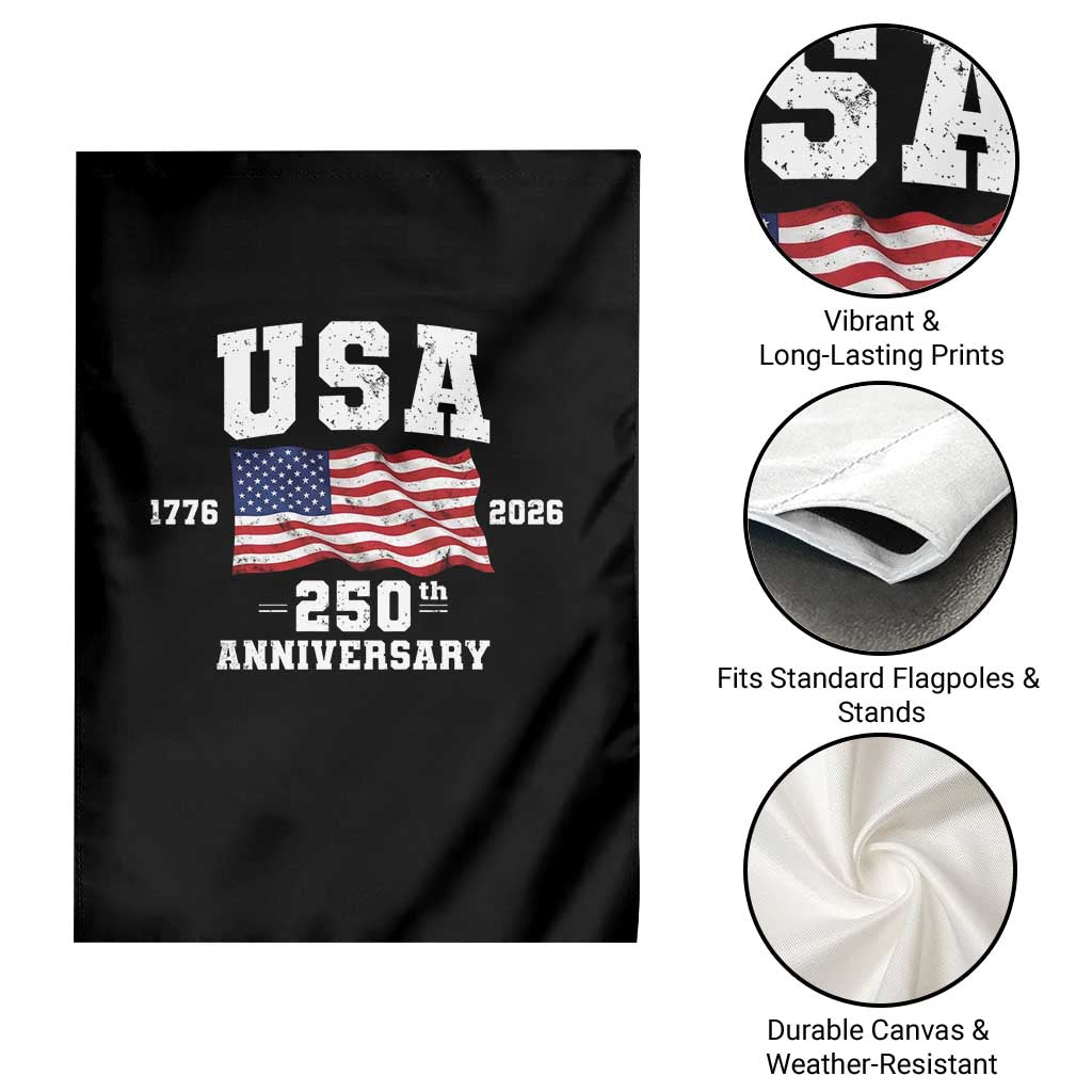 250th Anniversary USA 4th of July America US Flag Patriotic Garden Flag