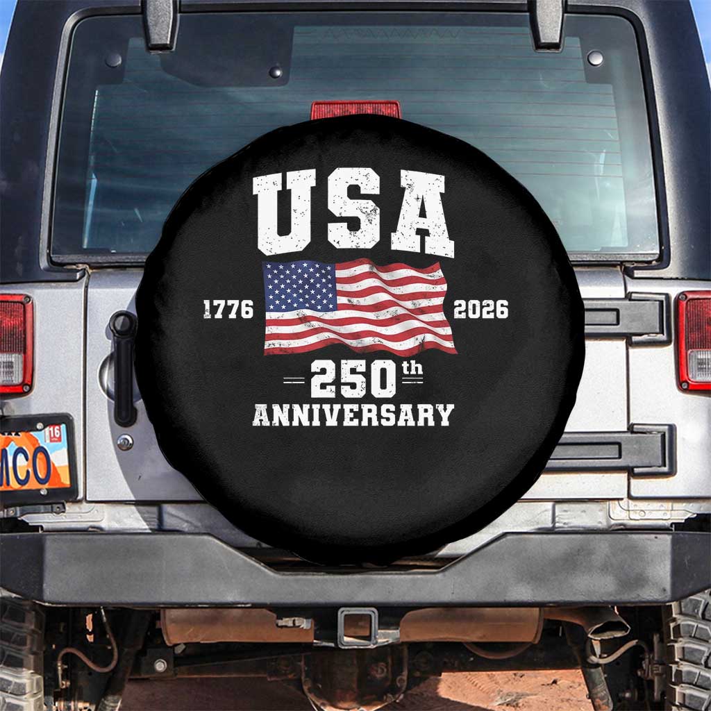 250th Anniversary USA 4th of July America US Flag Patriotic Spare Tire Cover