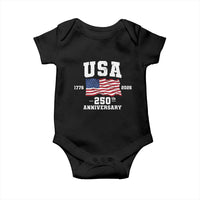 250th Anniversary USA 4th of July America US Flag Patriotic Baby Onesie