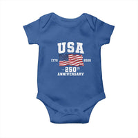 250th Anniversary USA 4th of July America US Flag Patriotic Baby Onesie