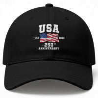 250th Anniversary USA 4th of July America US Flag Patriotic Baseball Cap