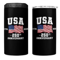 250th Anniversary USA 4th of July America US Flag Patriotic 4 in 1 Can Cooler Tumbler