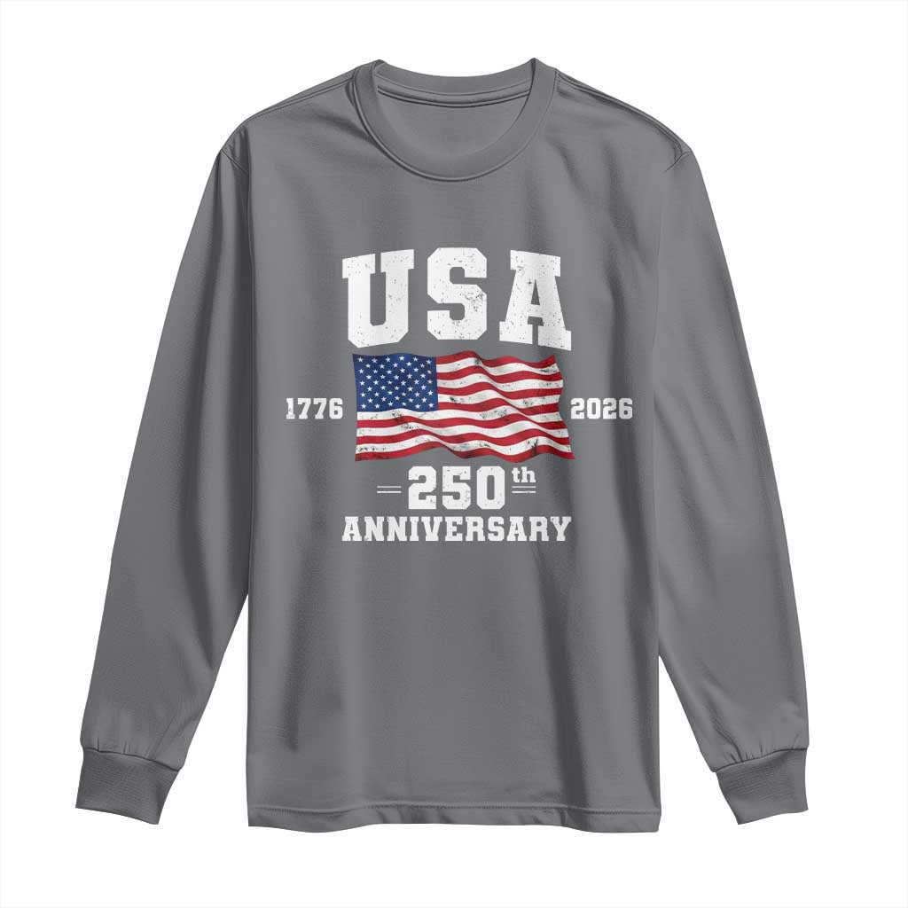 250th Anniversary USA 4th of July America US Flag Patriotic Long Sleeve Shirt