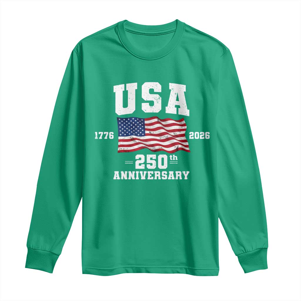 250th Anniversary USA 4th of July America US Flag Patriotic Long Sleeve Shirt