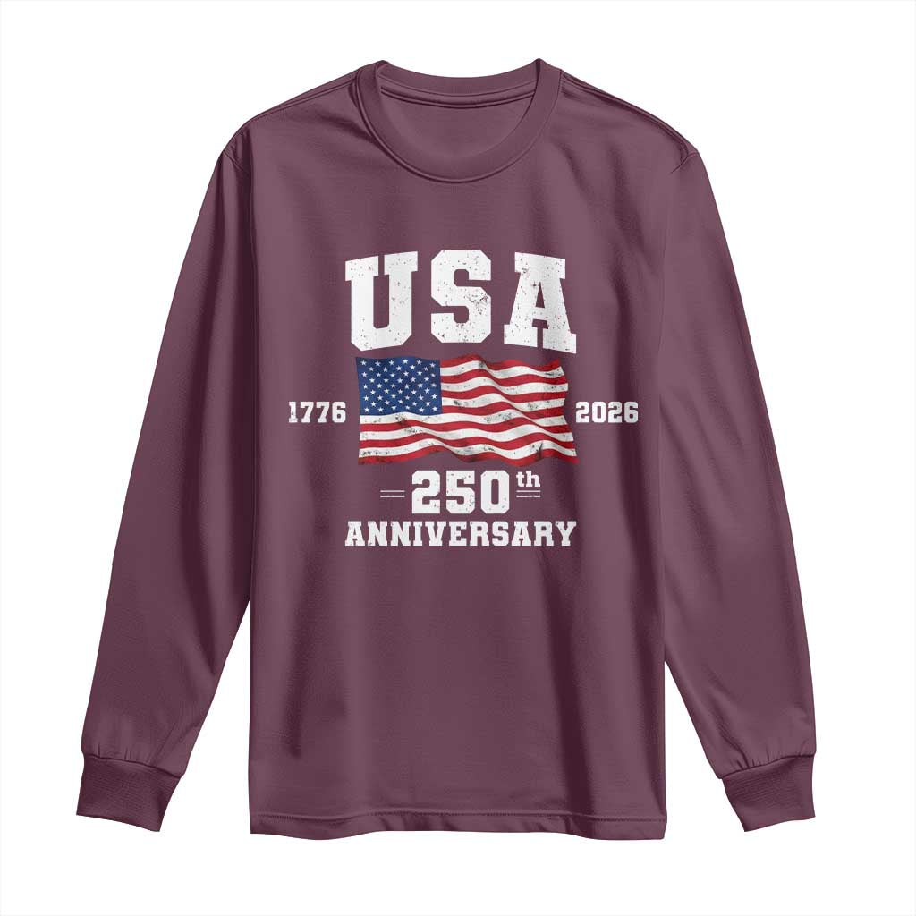 250th Anniversary USA 4th of July America US Flag Patriotic Long Sleeve Shirt