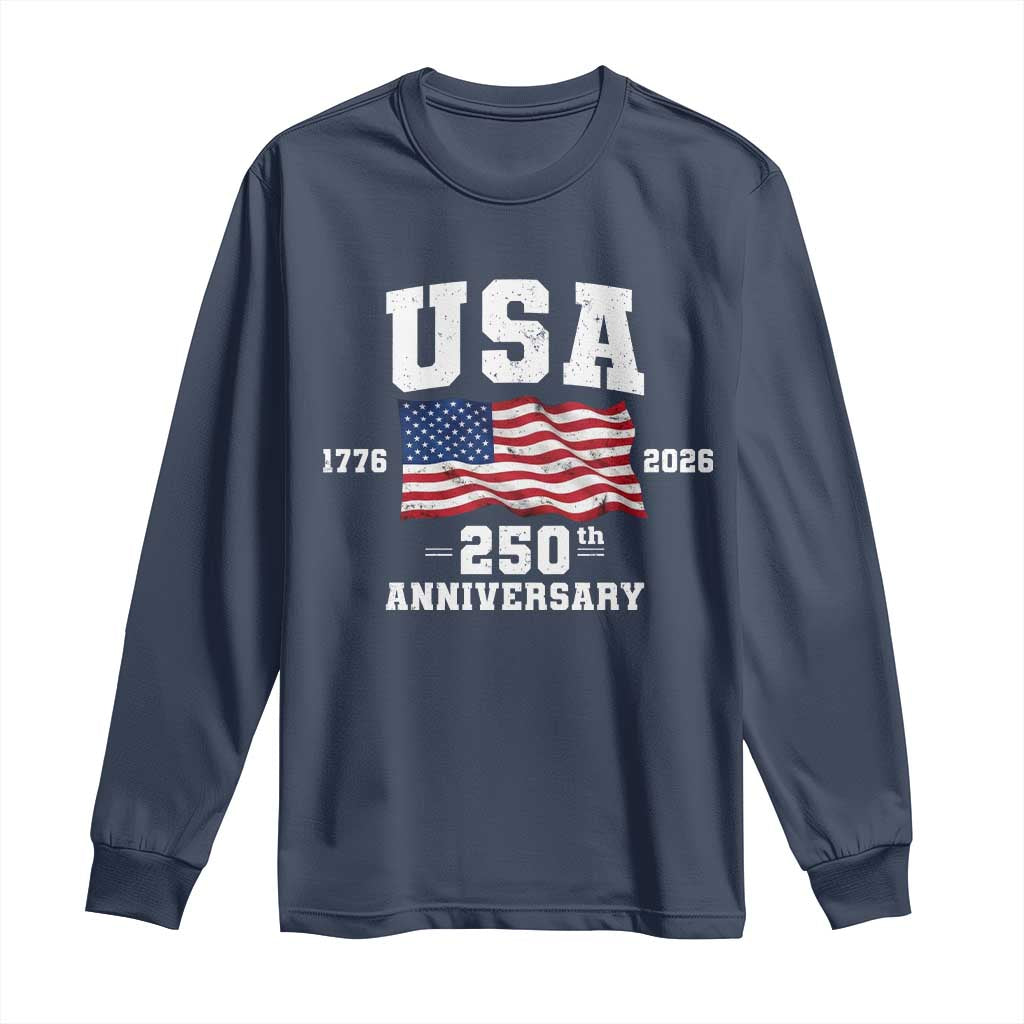 250th Anniversary USA 4th of July America US Flag Patriotic Long Sleeve Shirt