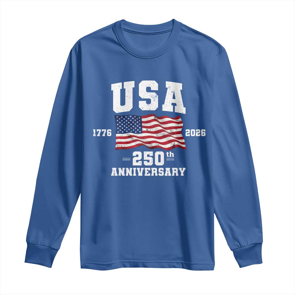 250th Anniversary USA 4th of July America US Flag Patriotic Long Sleeve Shirt