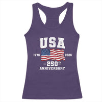 250th Anniversary USA 4th of July America US Flag Patriotic Racerback Tank Top