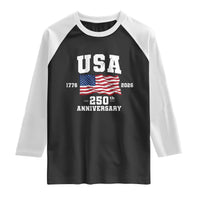 250th Anniversary USA 4th of July America US Flag Patriotic Raglan Shirt
