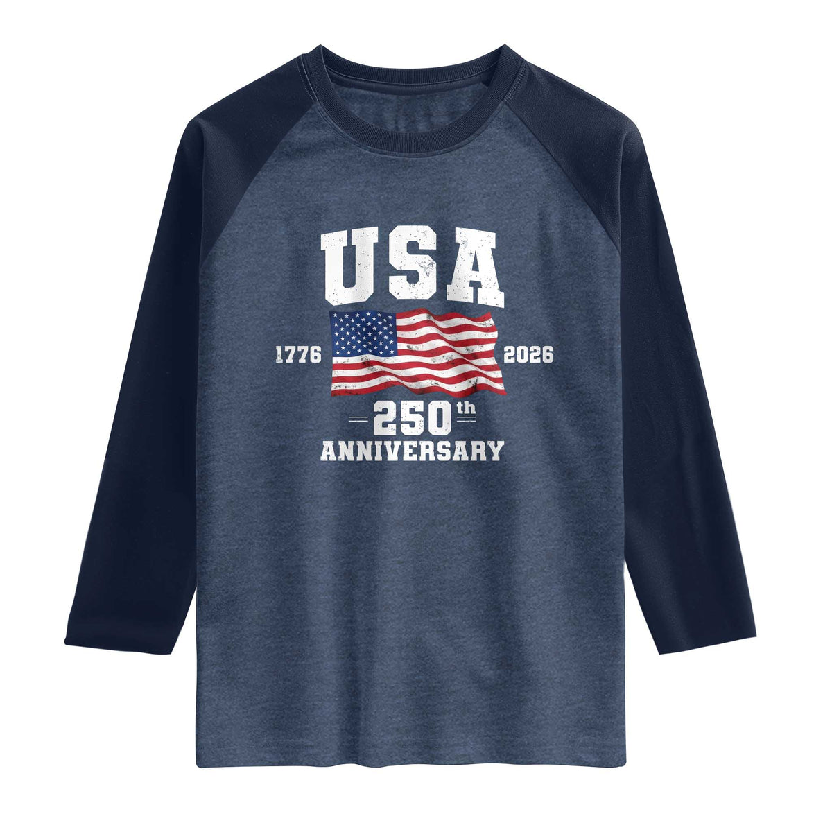 250th Anniversary USA 4th of July America US Flag Patriotic Raglan Shirt