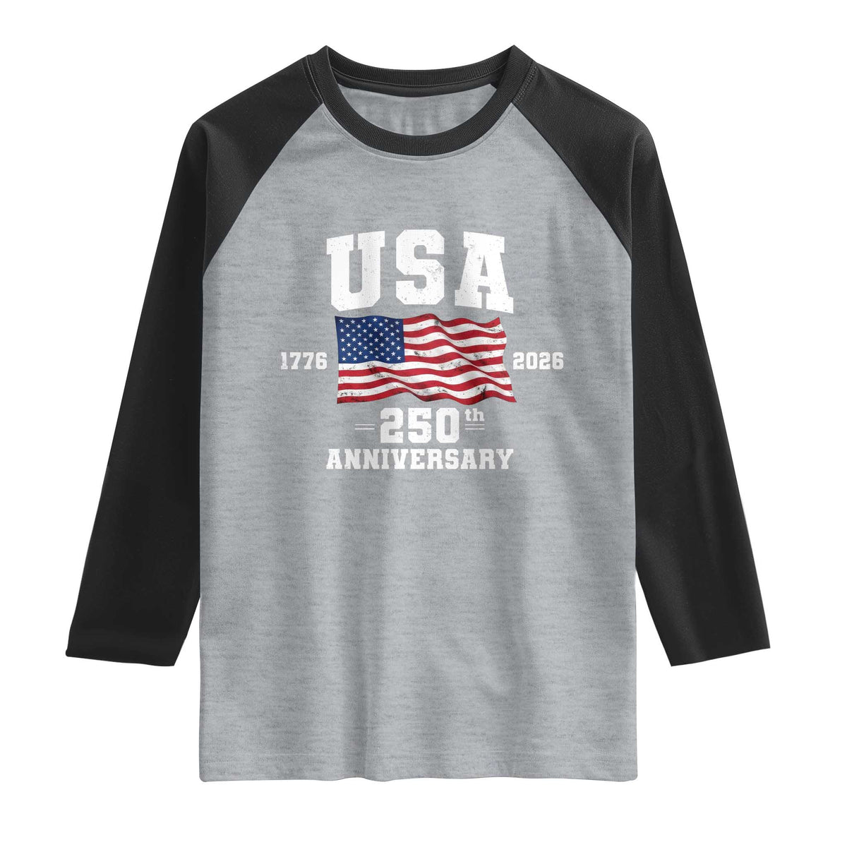 250th Anniversary USA 4th of July America US Flag Patriotic Raglan Shirt