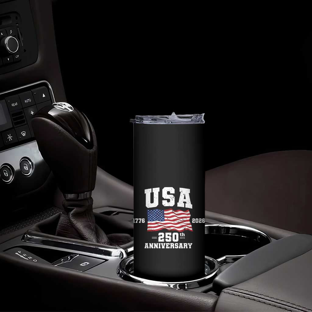 250th Anniversary USA 4th of July America US Flag Patriotic Skinny Tumbler