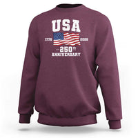 250th Anniversary USA 4th of July America US Flag Patriotic Sweatshirt