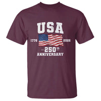 250th Anniversary USA 4th of July America US Flag Patriotic T Shirt