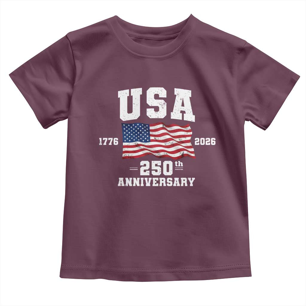 250th Anniversary USA 4th of July America US Flag Patriotic Toddler T Shirt