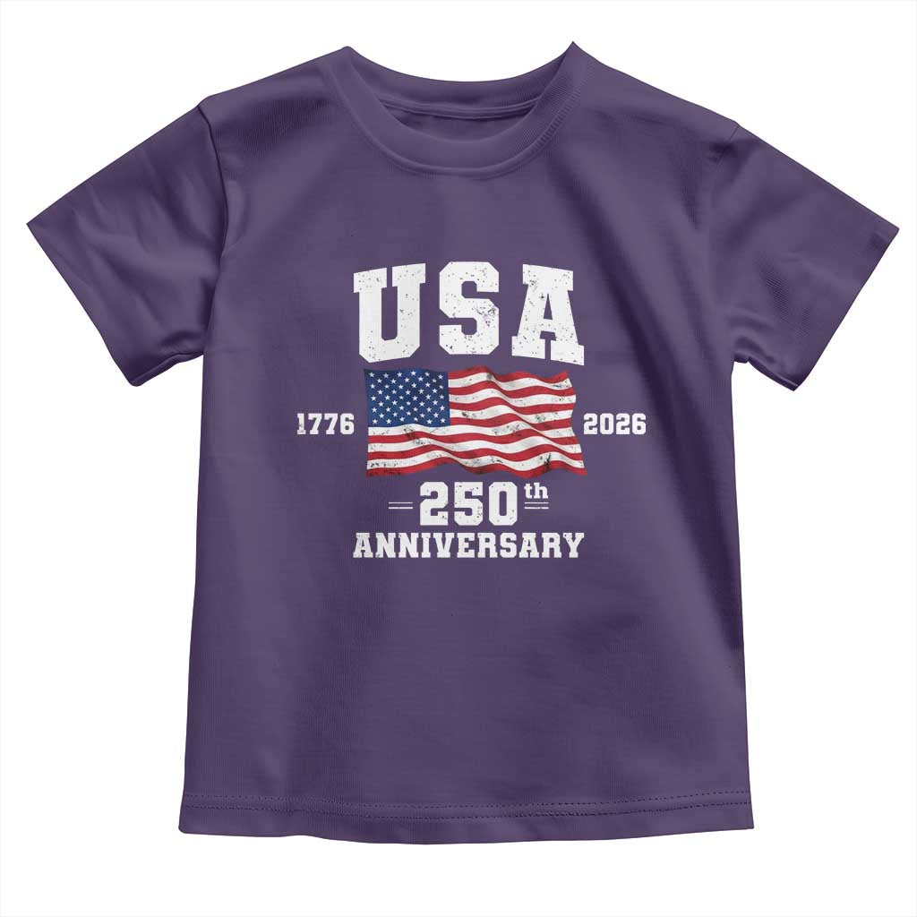 250th Anniversary USA 4th of July America US Flag Patriotic Toddler T Shirt