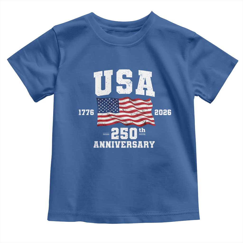 250th Anniversary USA 4th of July America US Flag Patriotic Toddler T Shirt