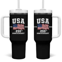 250th Anniversary USA 4th of July America US Flag Patriotic Tumbler With Handle