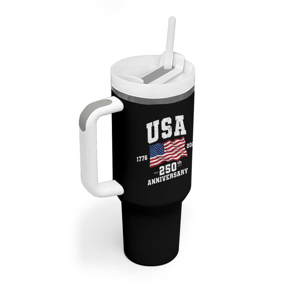 250th Anniversary USA 4th of July America US Flag Patriotic Tumbler With Handle