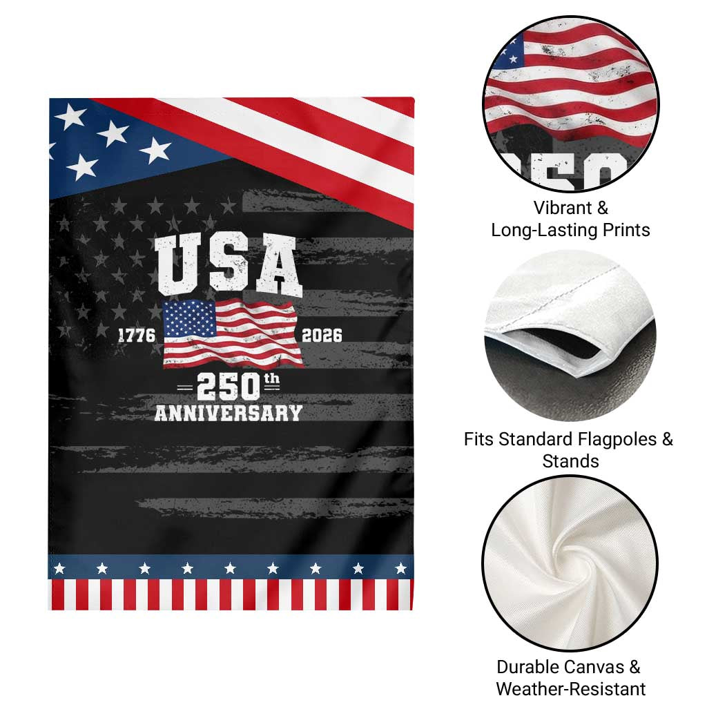 250th Anniversary USA 4th of July America US Flag Patriotic Patriotic Garden Flag