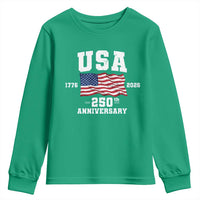 250th Anniversary USA 4th of July America US Flag Patriotic Youth Sweatshirt