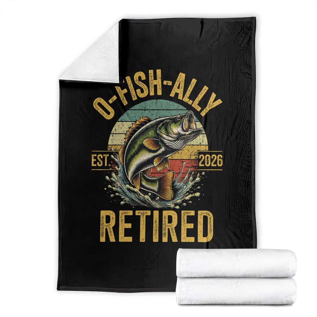 Fishing Retirement Throw Blanket O Fish Ally Retired 2026 Fisherman Gifts