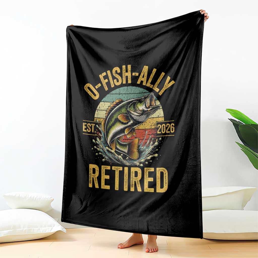 Fishing Retirement Throw Blanket O Fish Ally Retired 2026 Fisherman Gifts