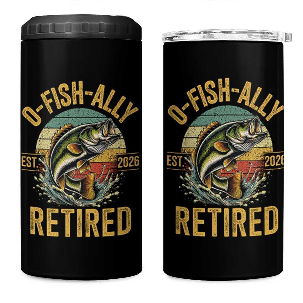 Fishing Retirement 4 in 1 Can Cooler Tumbler O Fish Ally Retired 2026 Fisherman Gifts