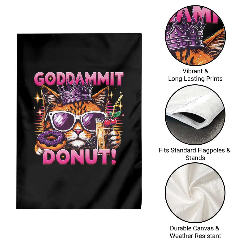 Funny Goddammit Cat Princess Meme Garden Flag Cartoon Style
