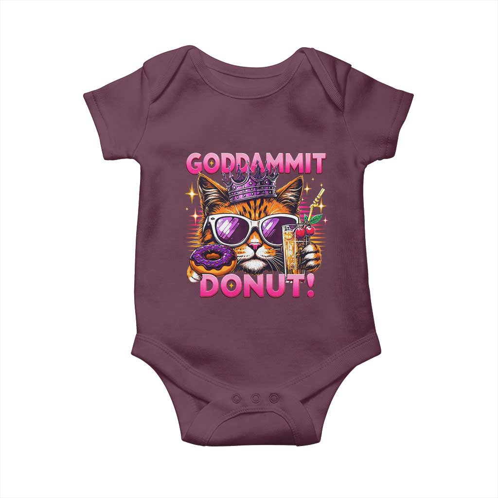 Funny Goddammit Cat Princess Meme Baby Onesie Cartoon Style