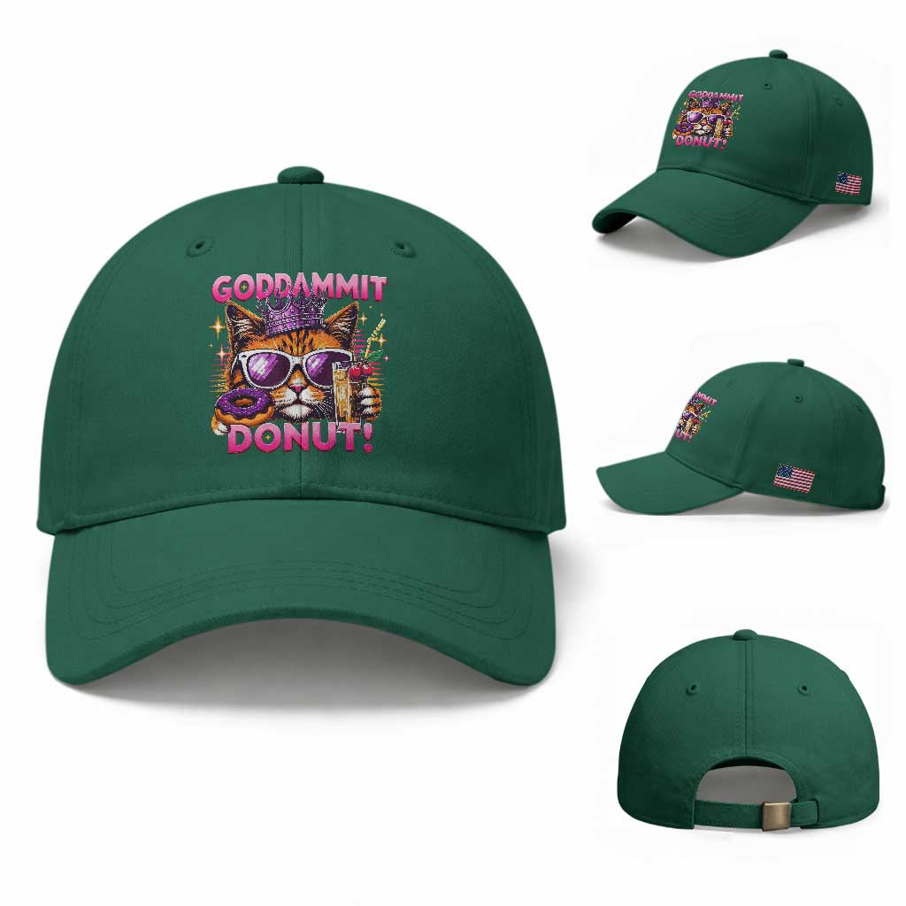 Funny Goddammit Cat Princess Meme Baseball Cap Cartoon Style