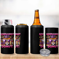 Funny Goddammit Cat Princess Meme 4 in 1 Can Cooler Tumbler Cartoon Style