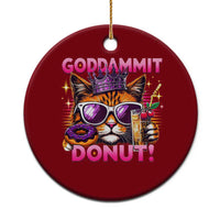 Funny Goddammit Cat Princess Meme Ceramic Ornament Cartoon Style