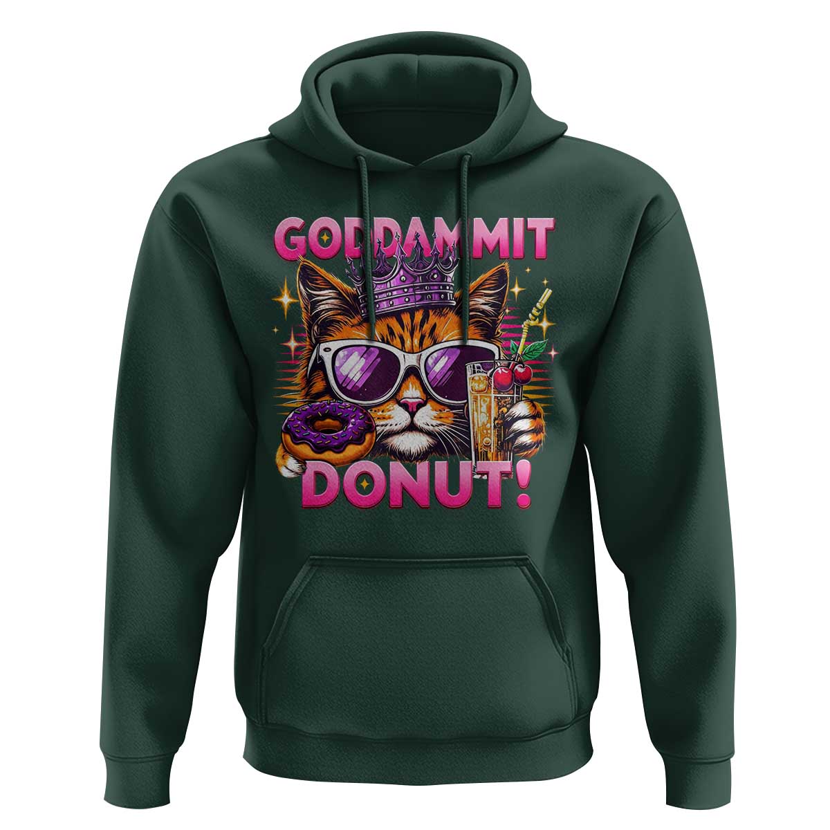 Funny Goddammit Cat Princess Meme Hoodie Cartoon Style