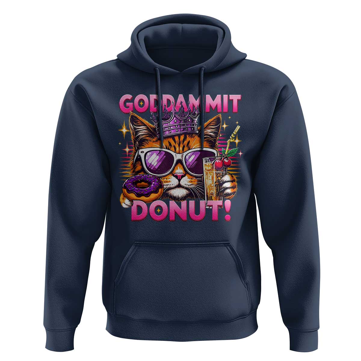 Funny Goddammit Cat Princess Meme Hoodie Cartoon Style