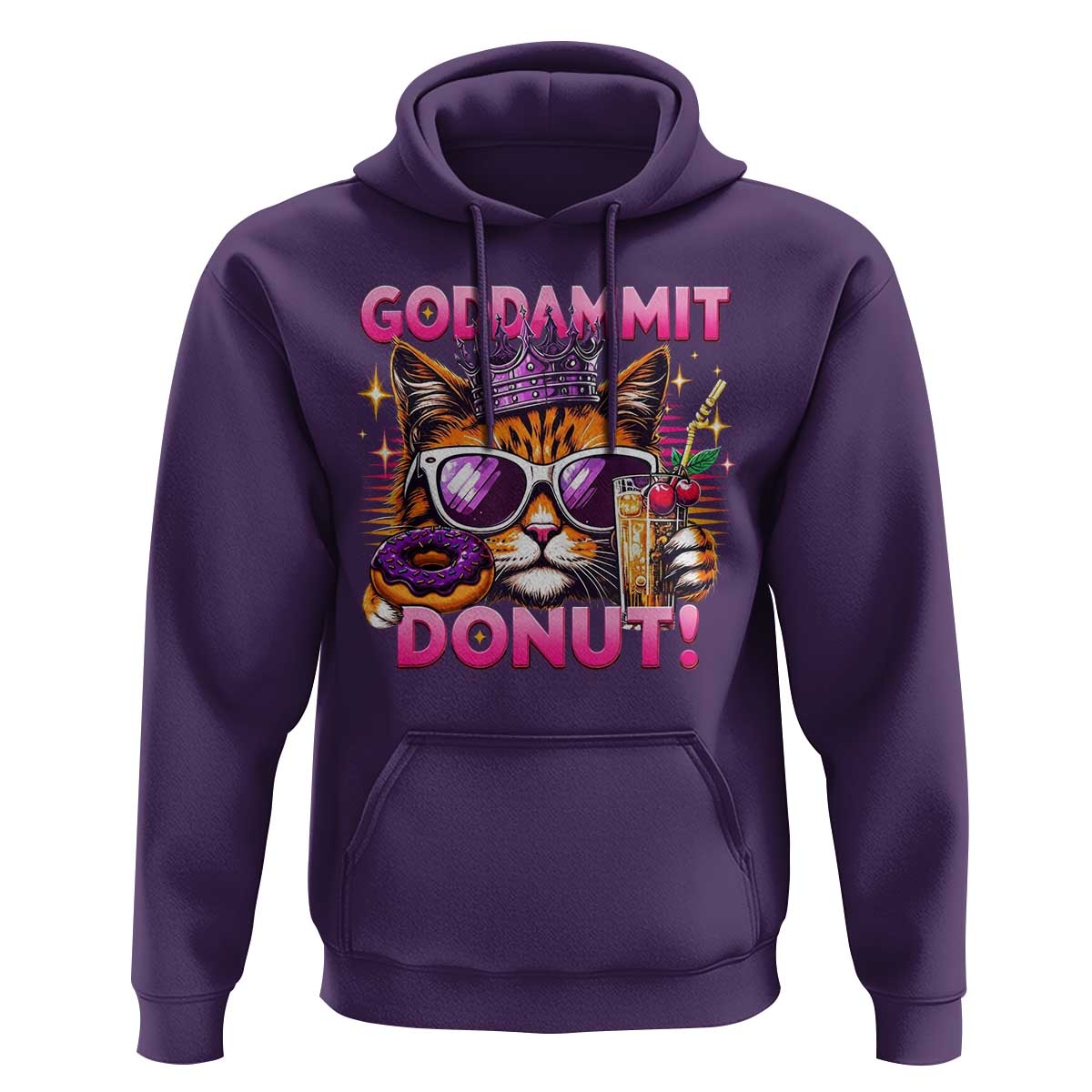 Funny Goddammit Cat Princess Meme Hoodie Cartoon Style